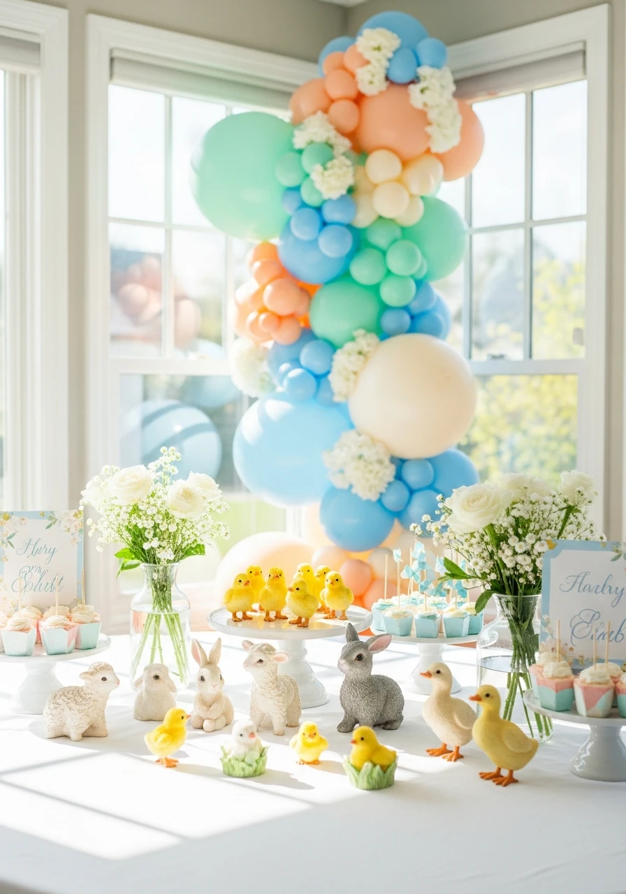 Mixed Baby Animals - 50 Spring Baby Shower Themes