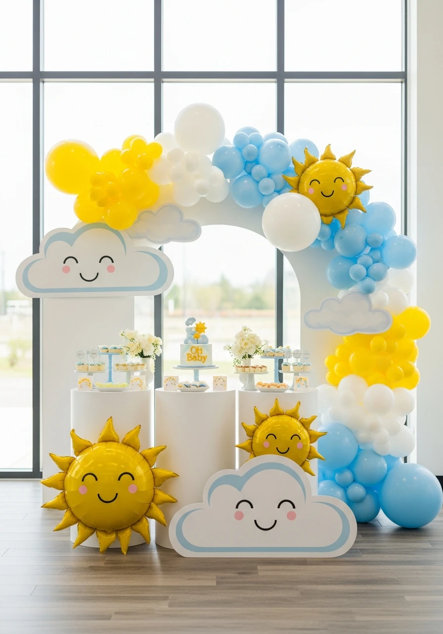 Sun and Cloud Accents - 50 Spring Baby Shower Themes