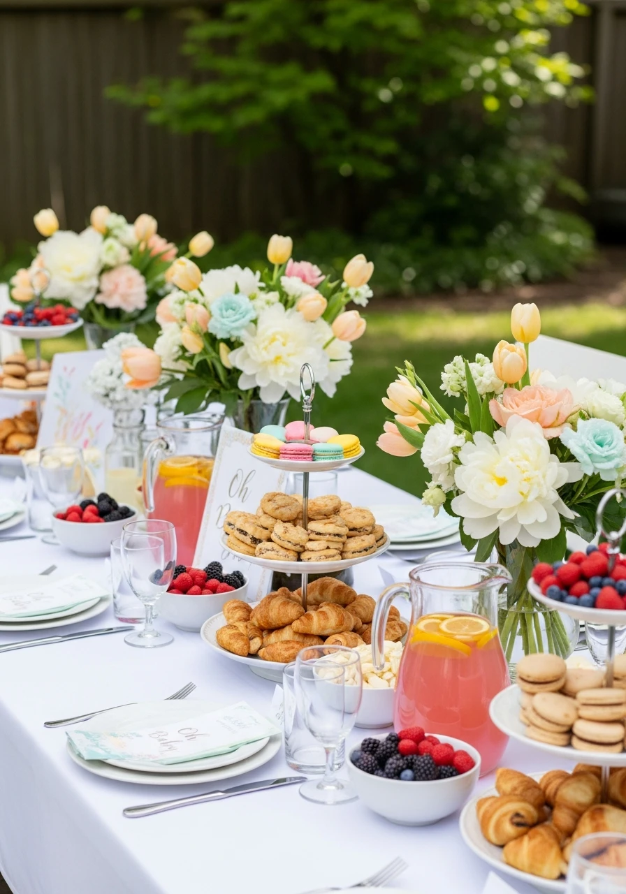 Elegant Garden Brunch - 50 Spring Baby Shower Themes