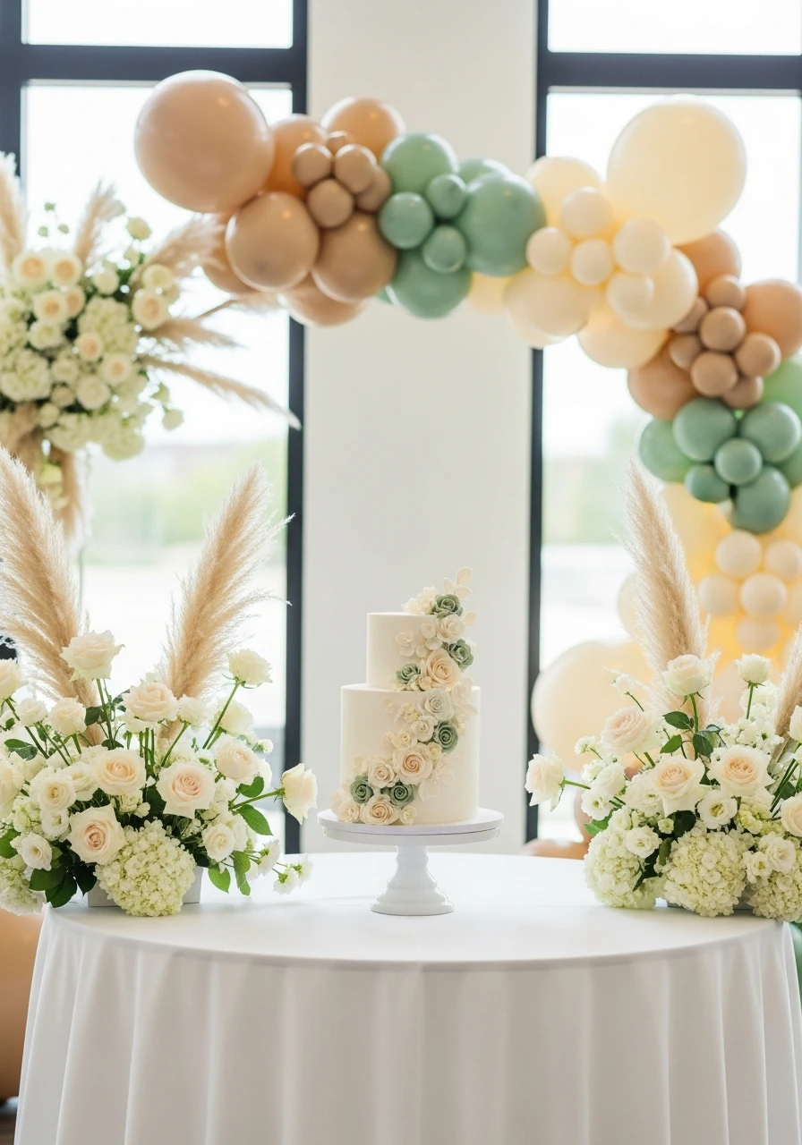 Modern Neutral Florals - 50 Spring Baby Shower Themes