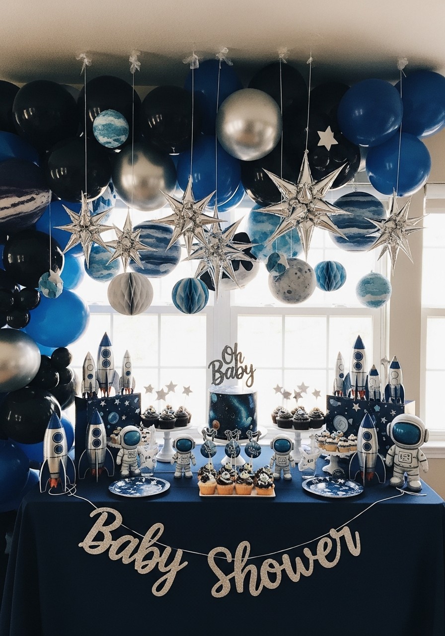 Outer Space Planets - 50 Unisex Baby Shower Themes