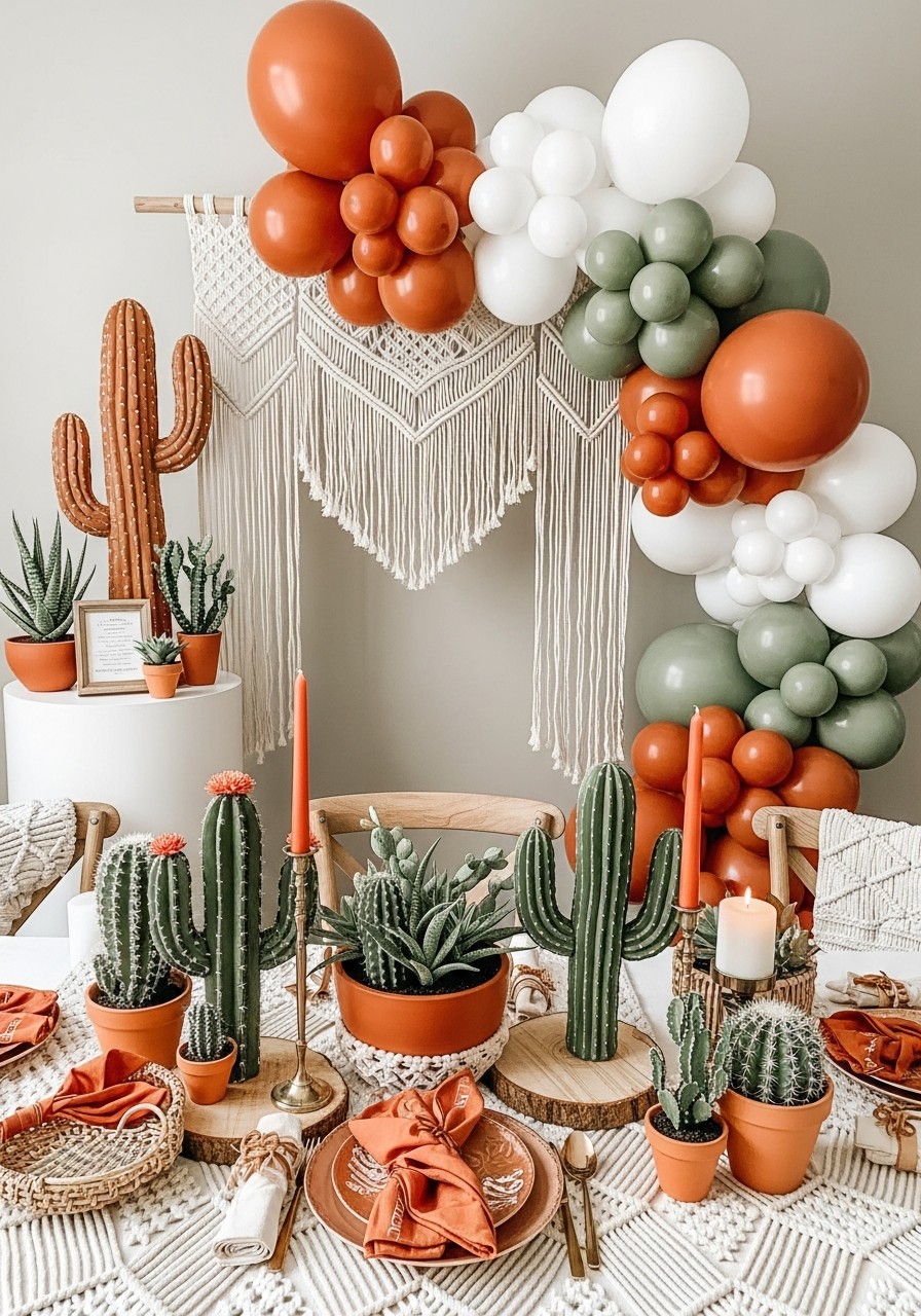 Desert Cactus Succulent - 50 Unisex Baby Shower Themes
