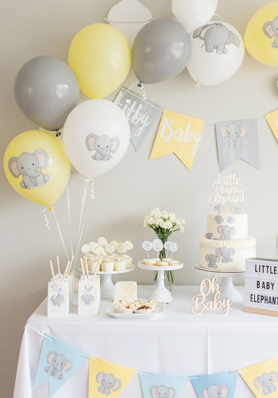 Little Peanut Elephant - 50 Unisex Baby Shower Themes