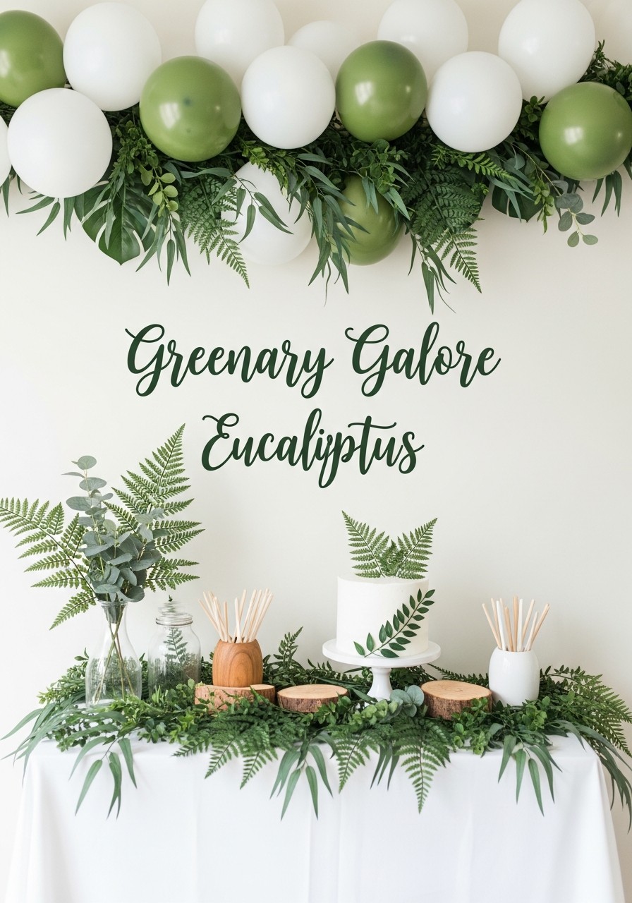 Greenery Galore Eucalyptus - 50 Unisex Baby Shower Themes