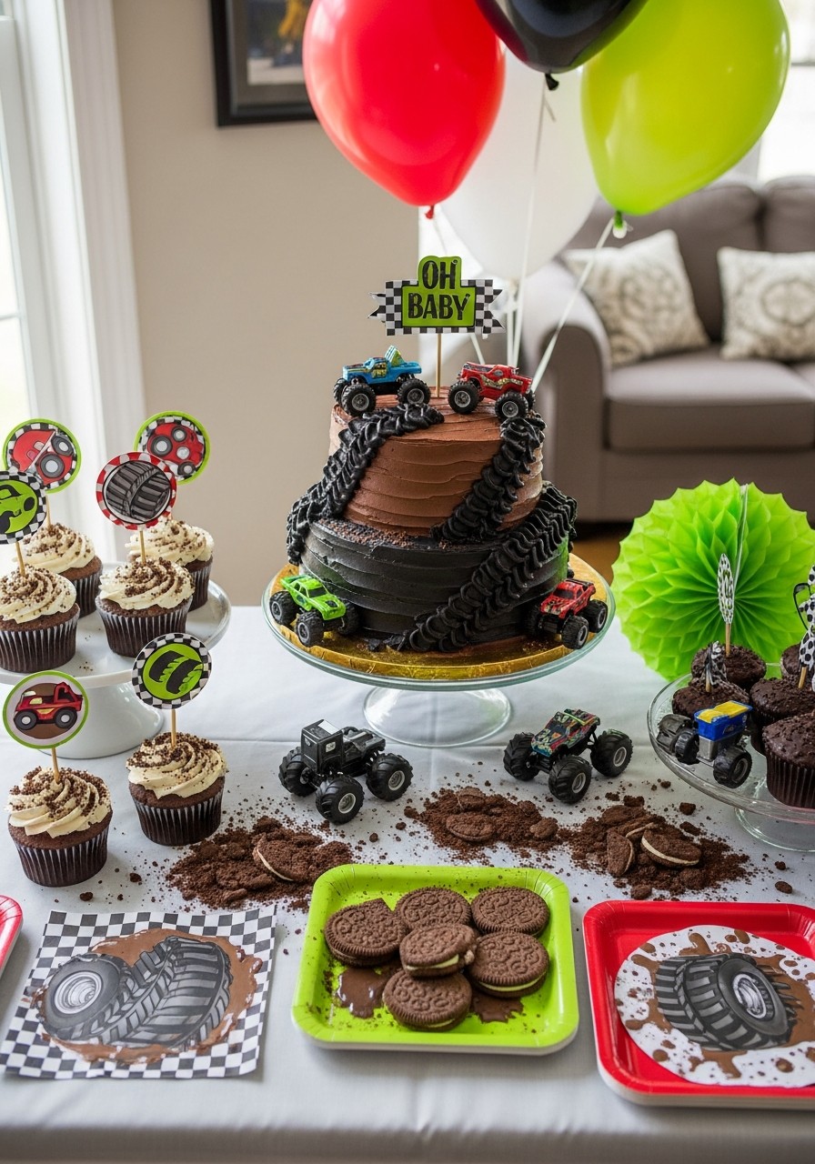 Little Monster Truck Rally - 50 Unisex Baby Shower Themes