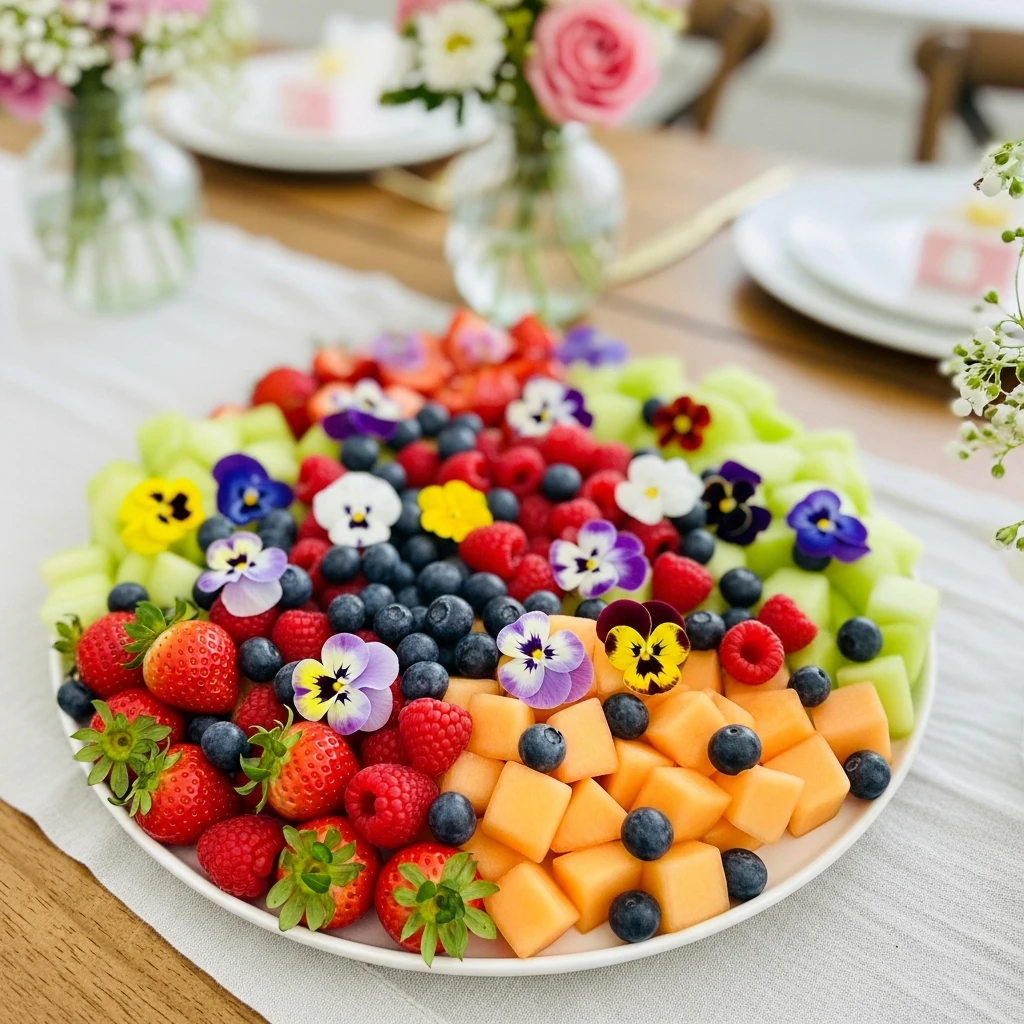 Fruit Topped with Blooms - 50 Best Baby in Bloom Baby Shower Theme Ideas for a Perfect Spring Party