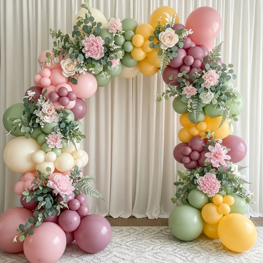 Pastel Balloon Arch - 50 Best Baby in Bloom Baby Shower Theme Ideas for a Perfect Spring Party