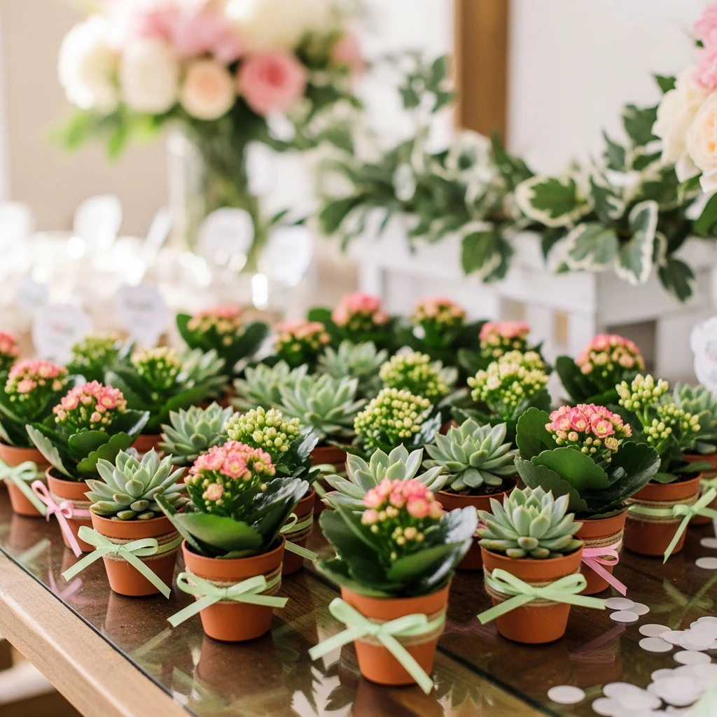 Succulent Plant Favors - 50 Best Baby in Bloom Baby Shower Theme Ideas for a Perfect Spring Party