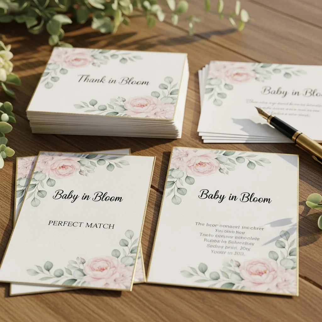 Matching Thank-You Notes - 50 Best Baby in Bloom Baby Shower Theme Ideas for a Perfect Spring Party