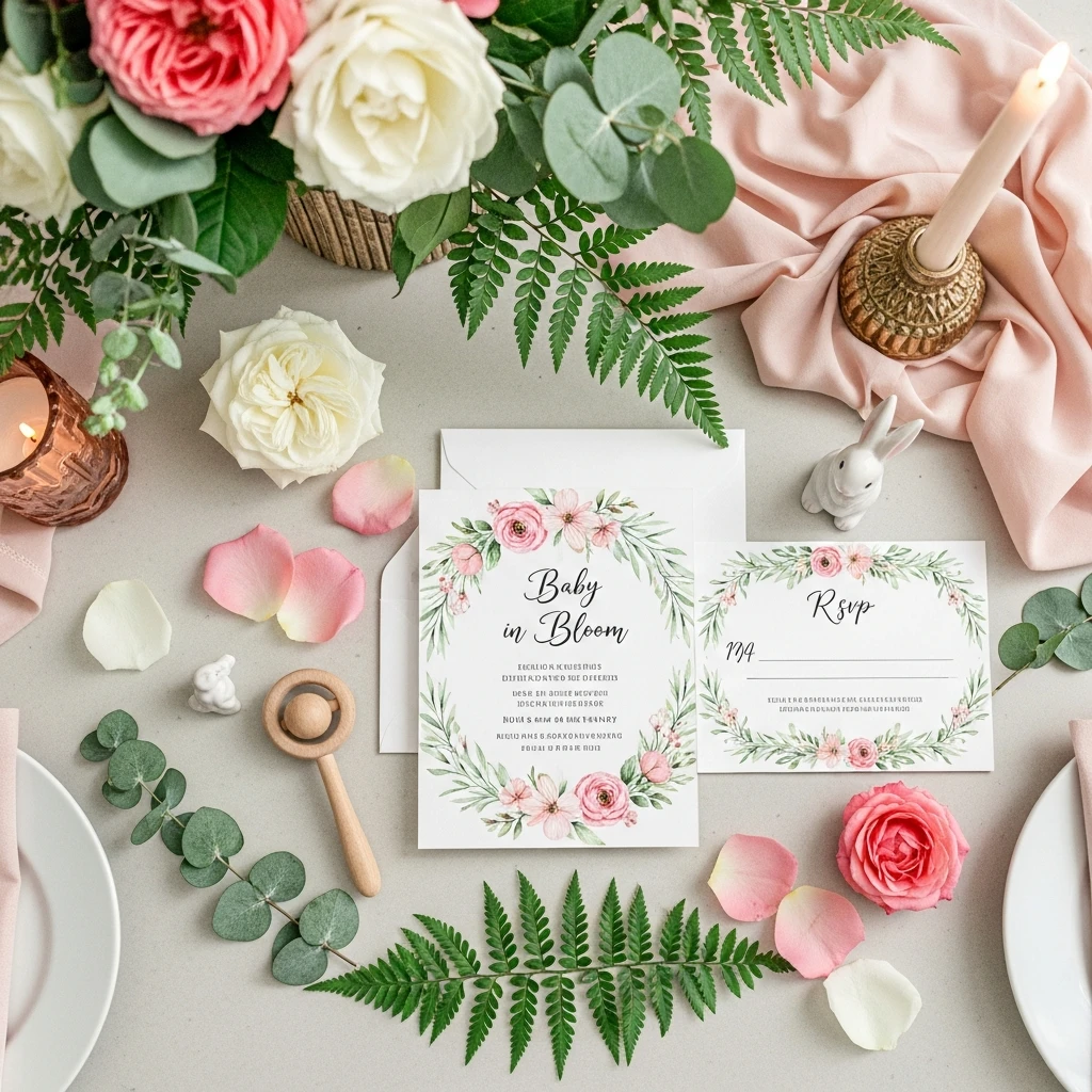 Floral Invitations Suite - 50 Best Baby in Bloom Baby Shower Theme Ideas for a Perfect Spring Party