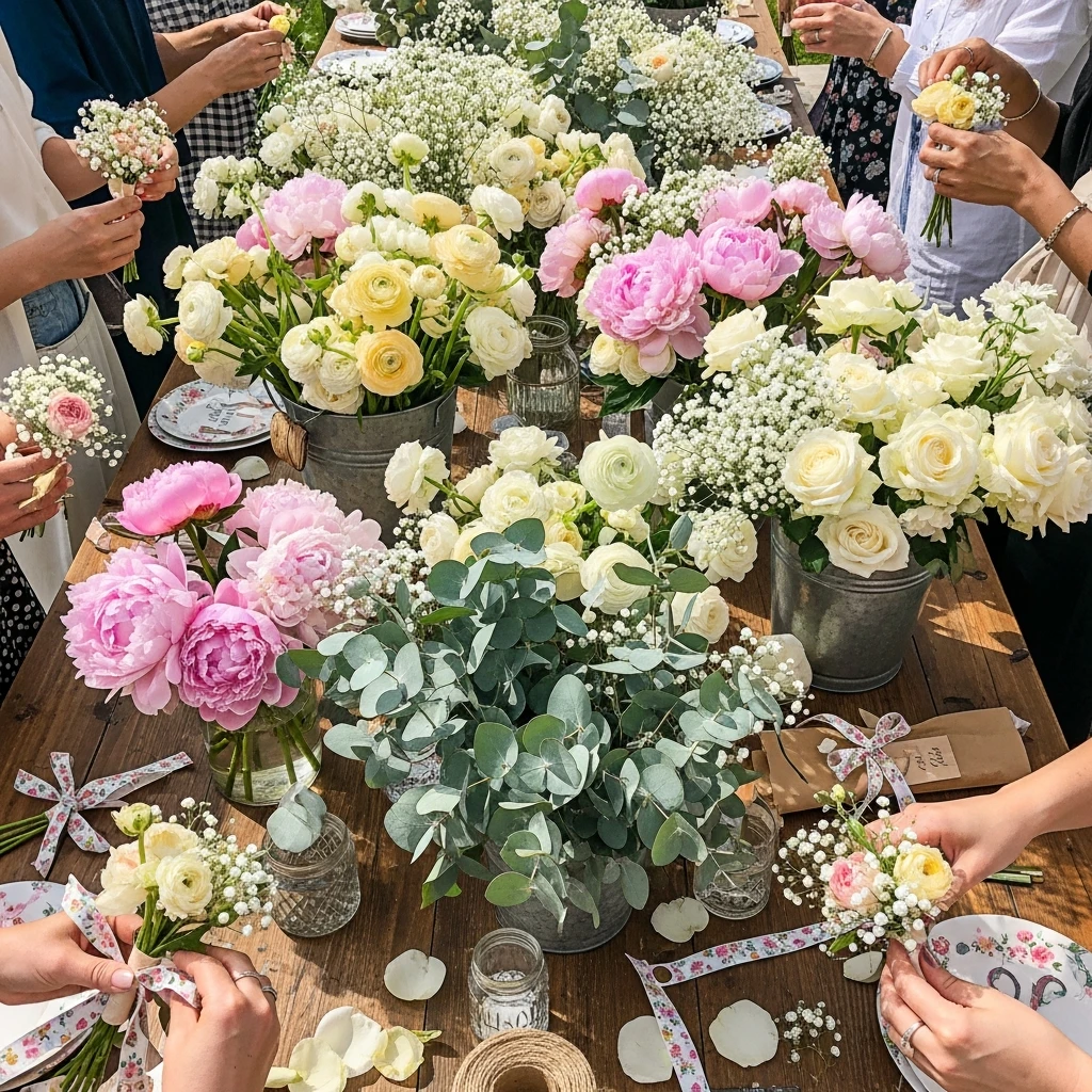 Guest Bouquet Station - 50 Best Baby in Bloom Baby Shower Theme Ideas for a Perfect Spring Party