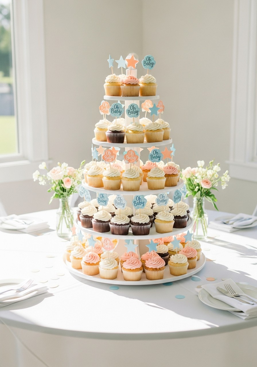 Dessert Stand Centerpiece - 50 Best Baby Shower Table Decoration Ideas