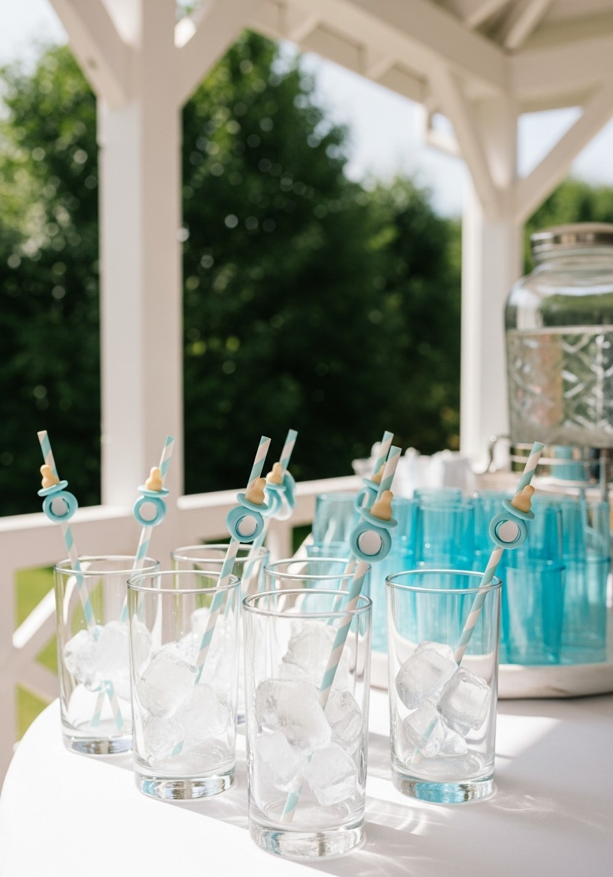 Decorative Straw Toppers - 50 Best Baby Shower Table Decoration Ideas