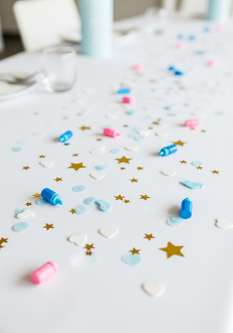 Confetti Table Scatter - 50 Best Baby Shower Table Decoration Ideas