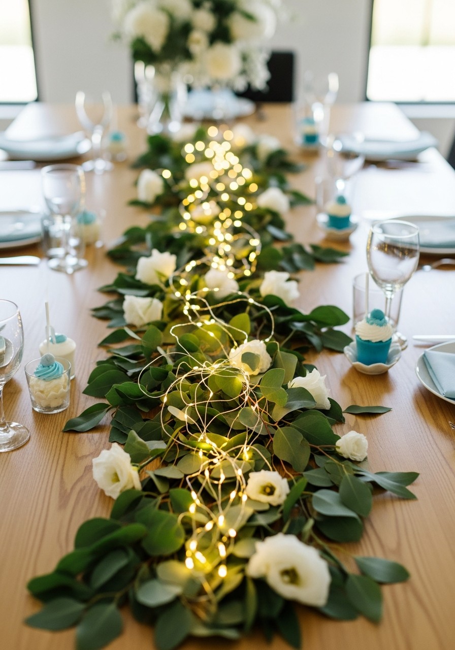 Fairy Light Table Runner - 50 Best Baby Shower Table Decoration Ideas