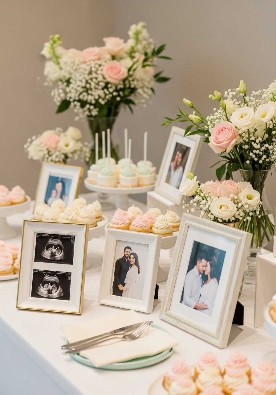 Photo Memory Table Display - 50 Best Baby Shower Table Decoration Ideas