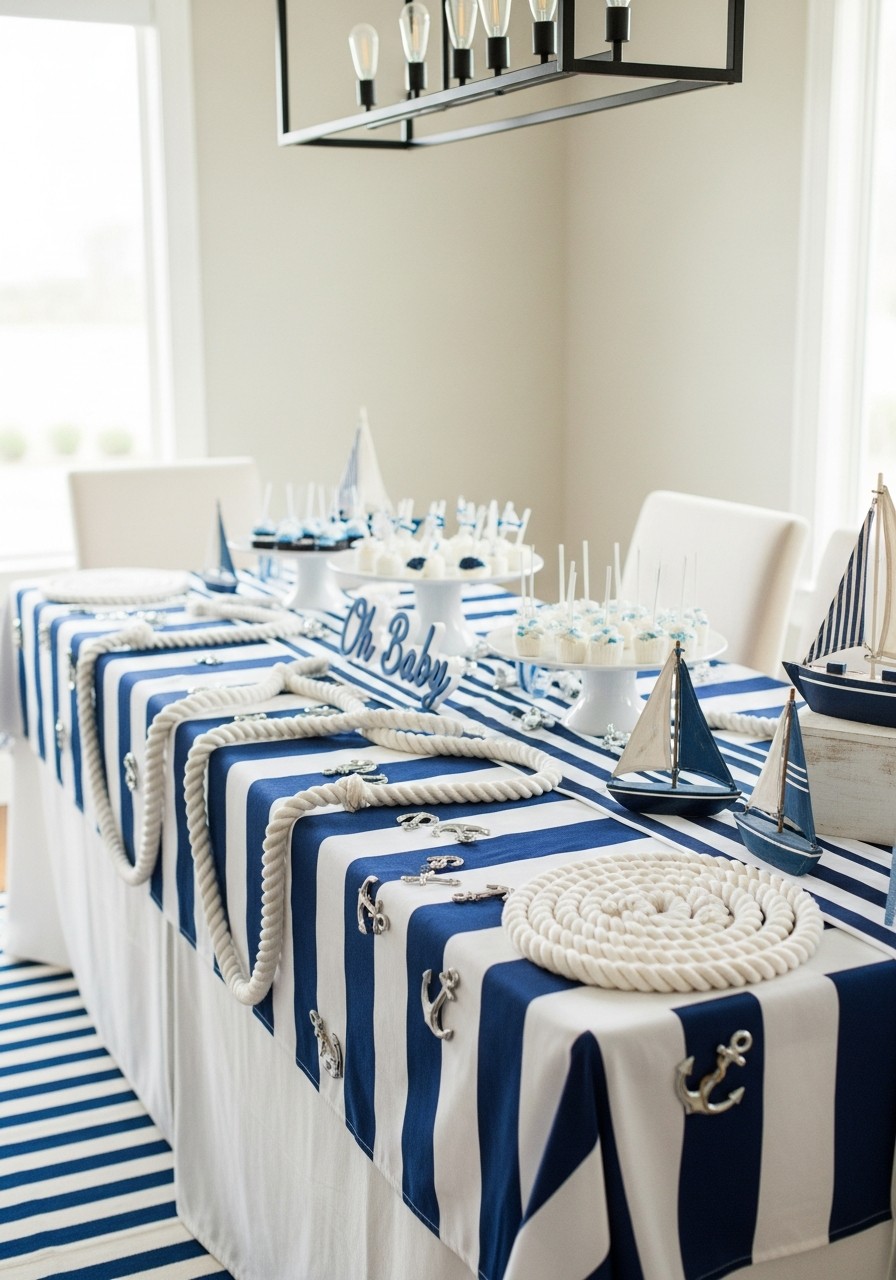 Nautical Theme Table - 50 Best Baby Shower Table Decoration Ideas