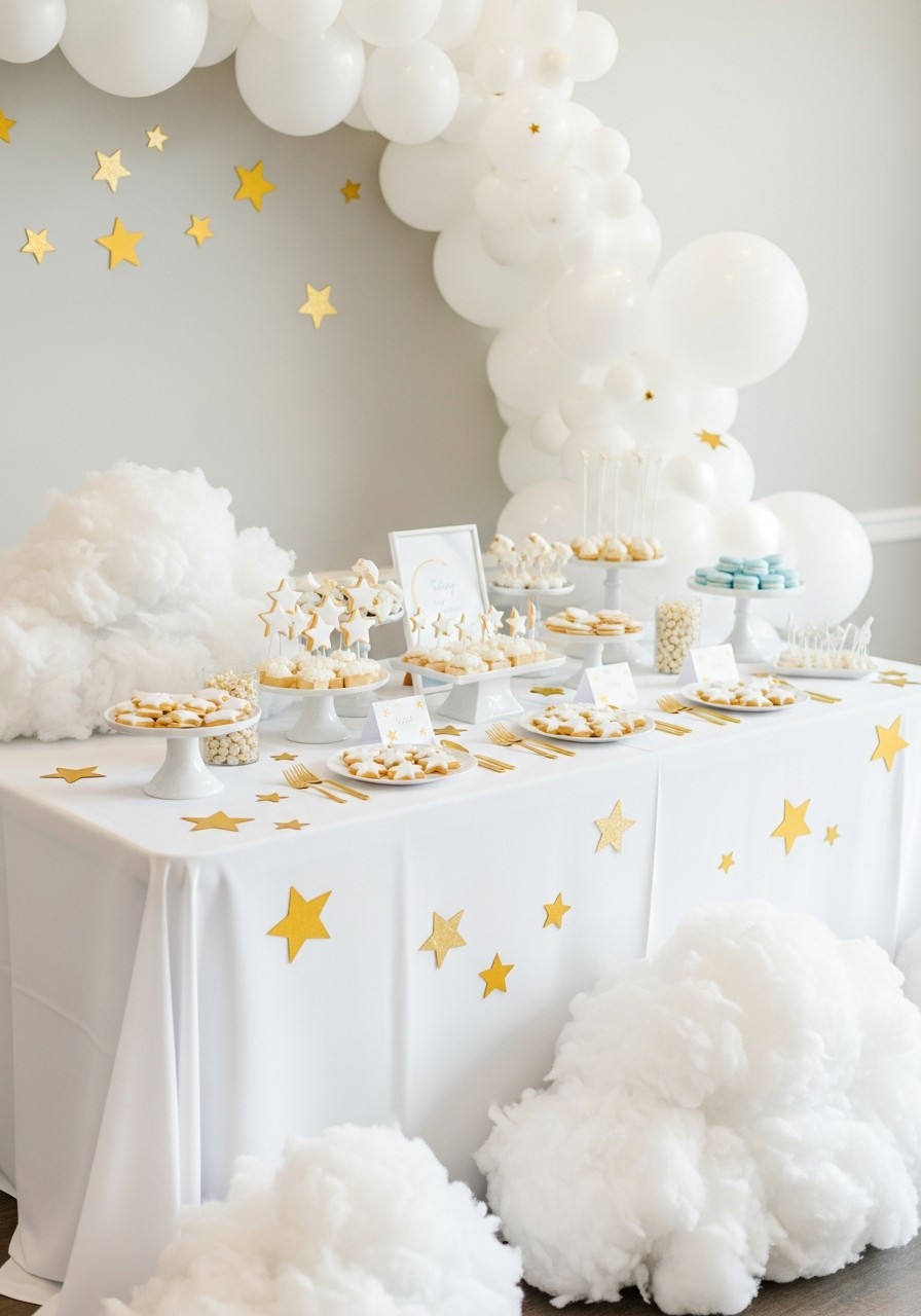 Clouds and Stars Theme - 50 Best Baby Shower Table Decoration Ideas