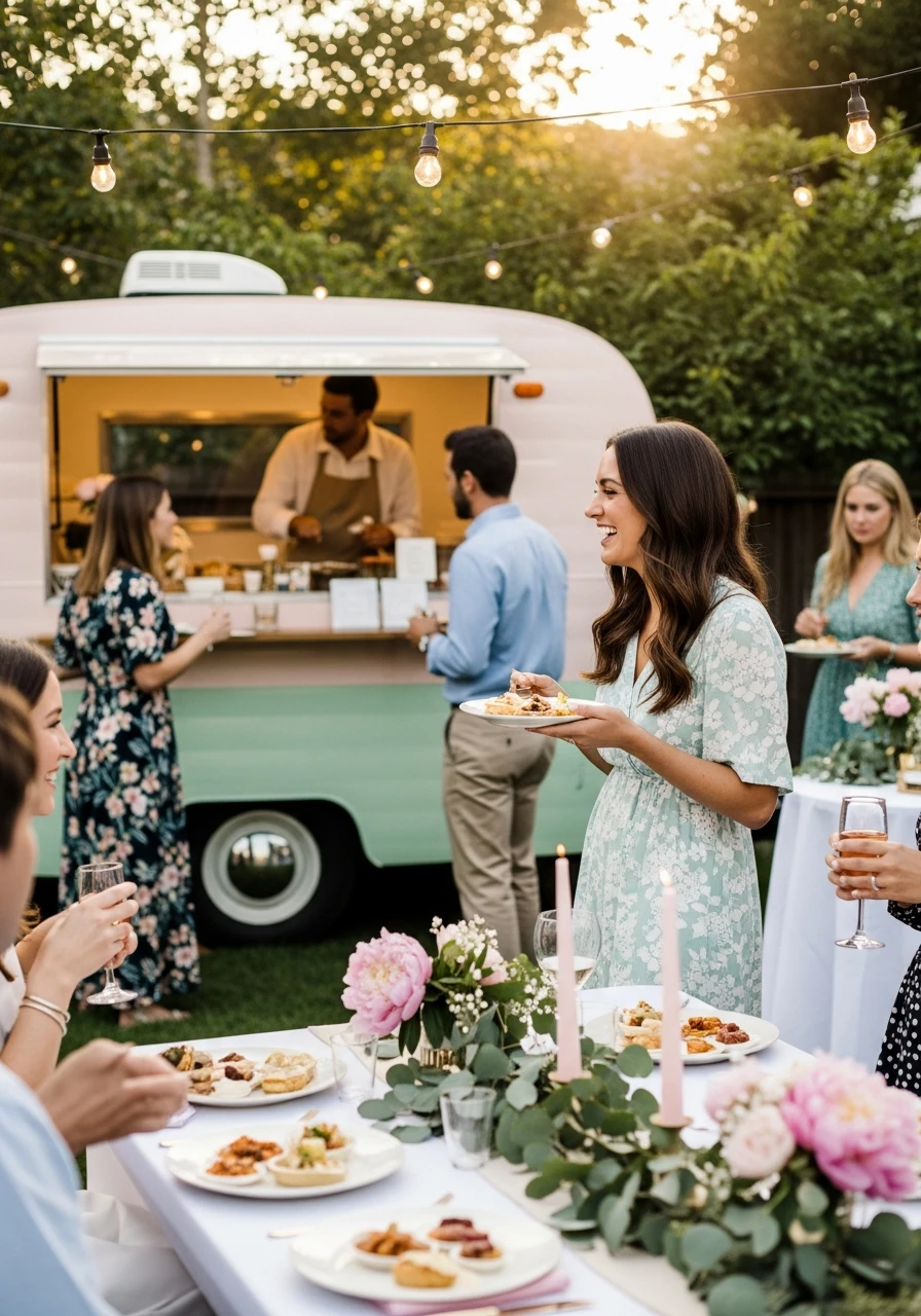 Backyard Food Truck Fun - 50 Best Backyard Bridal Shower Ideas for a Perfect Party