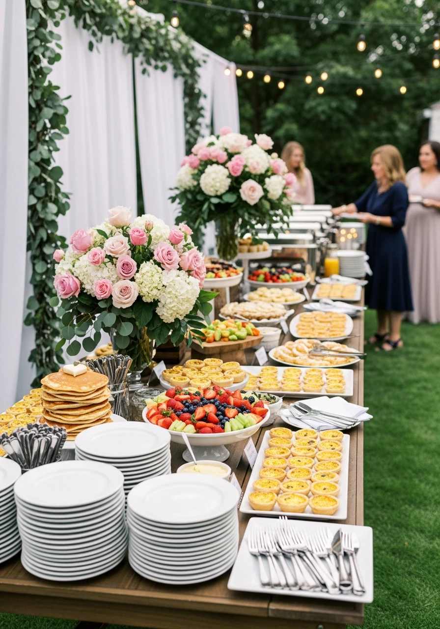 Backyard Brunch Buffet - 50 Best Backyard Bridal Shower Ideas for a Perfect Party