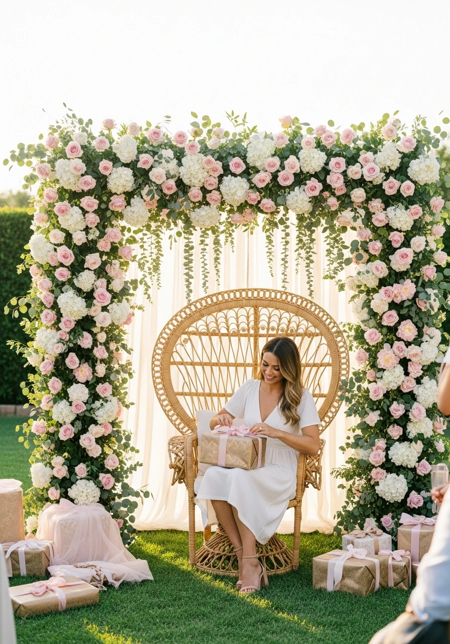 Floral Arch or Backdrop - 50 Best Backyard Bridal Shower Ideas for a Perfect Party