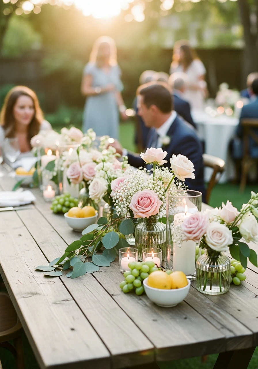 Customized Table Centerpieces - 50 Best Backyard Bridal Shower Ideas for a Perfect Party