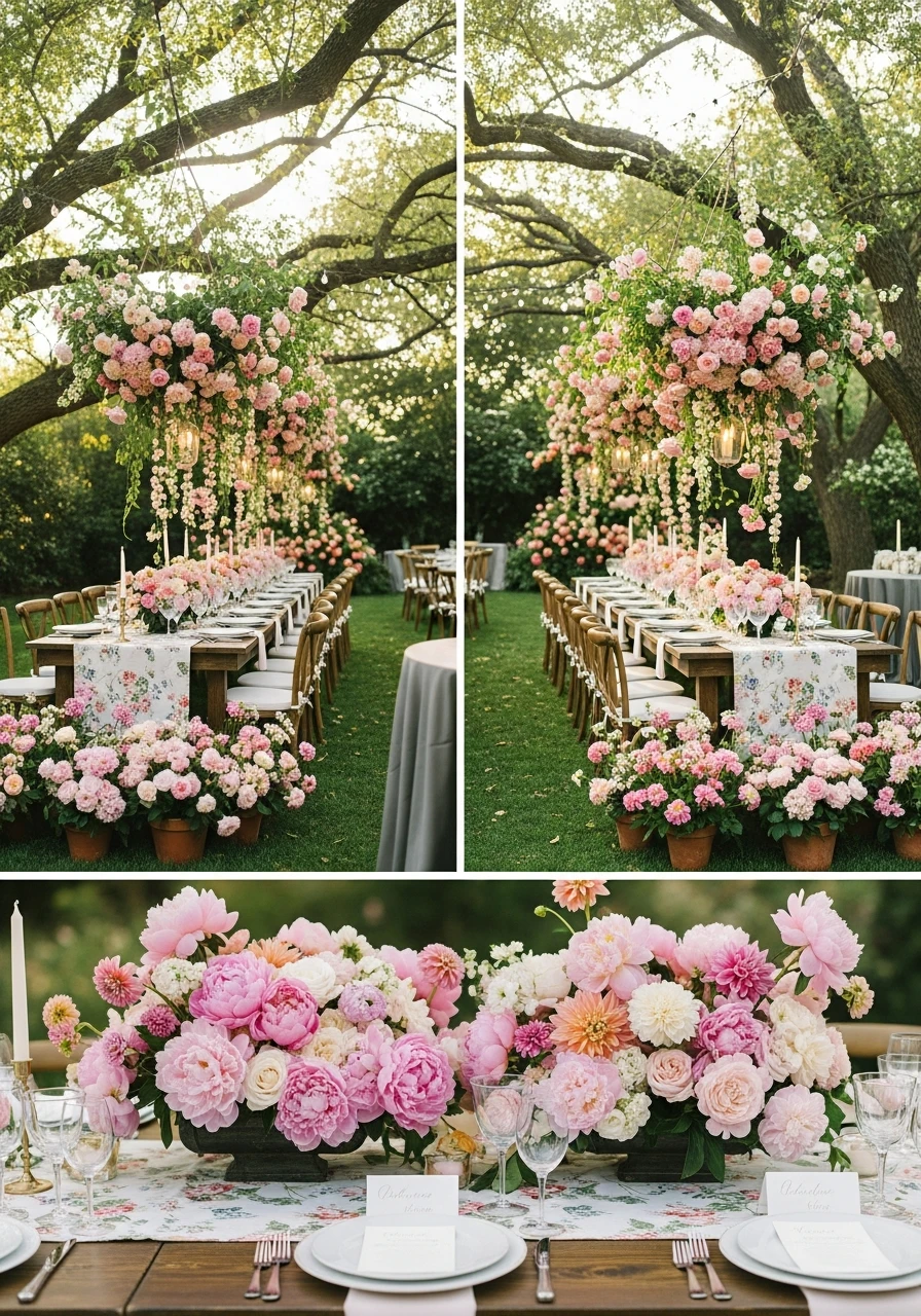 Backyard Floral Focus - 50 Best Backyard Bridal Shower Ideas for a Perfect Party