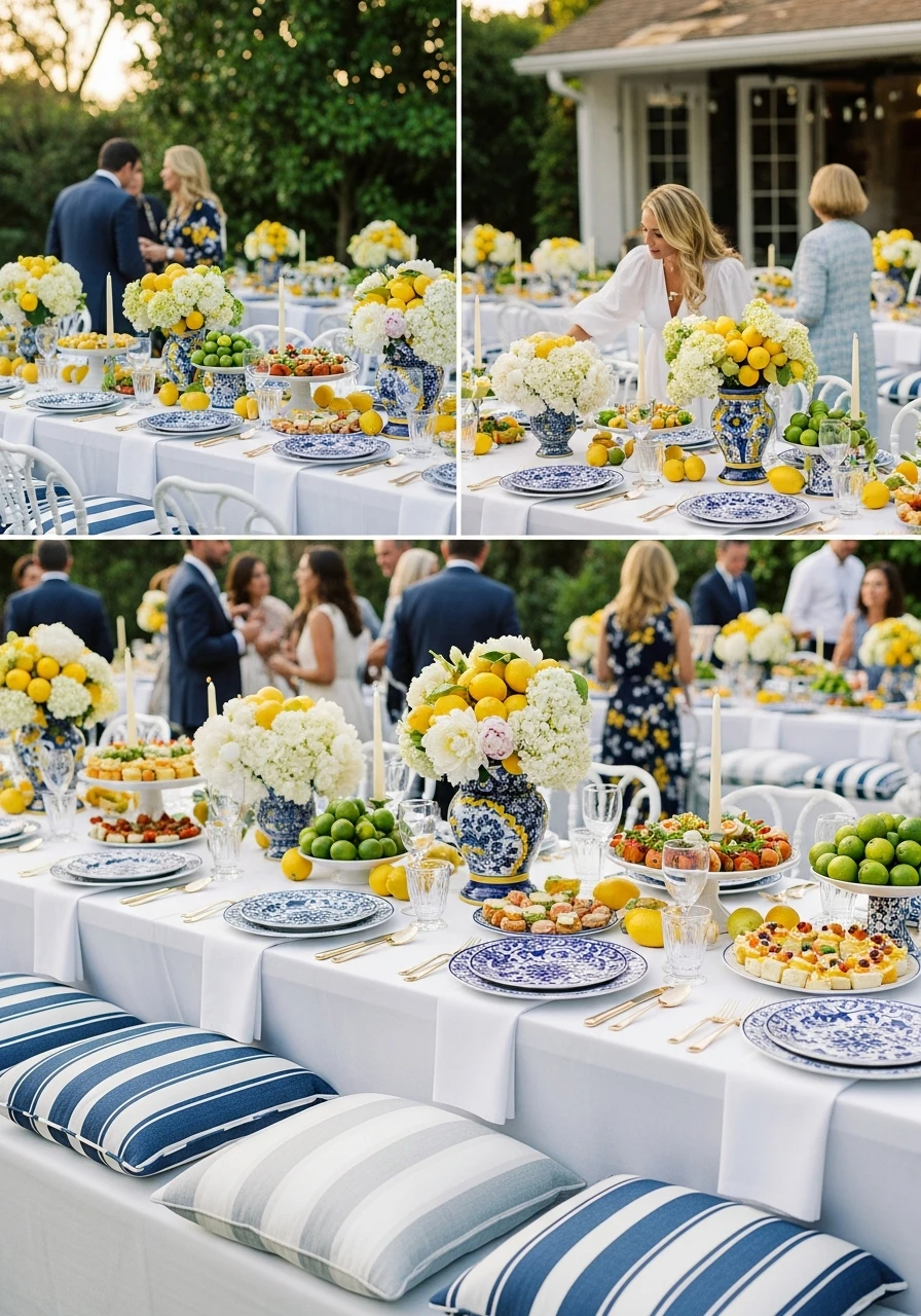 Amalfi Coast Inspired Theme - 50 Best Backyard Bridal Shower Ideas for a Perfect Party