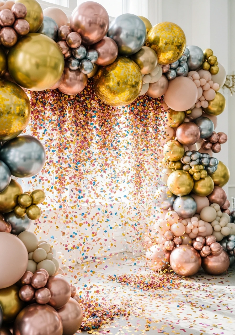 Confetti Drop Feature - 50 Amazing Balloon Backdrop Ideas for Your Next Party