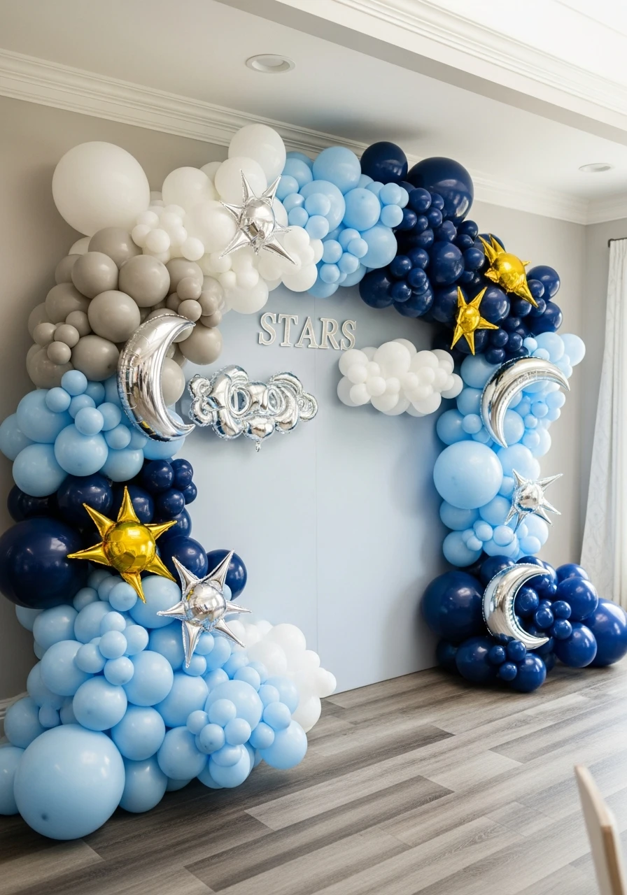Stars and Clouds Sky - 50 Amazing Balloon Backdrop Ideas for Your Next Party