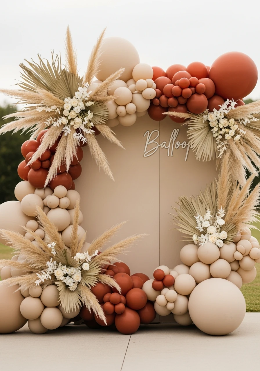 Neutral Boho Arch - 50 Amazing Balloon Backdrop Ideas for Your Next Party