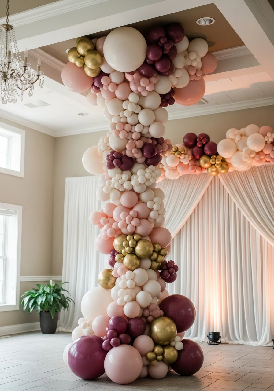 Balloon Chandelier Setup - 50 Amazing Balloon Backdrop Ideas for Your Next Party