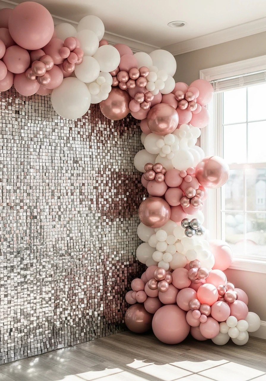 Foil Curtain Glamour - 50 Amazing Balloon Backdrop Ideas for Your Next Party