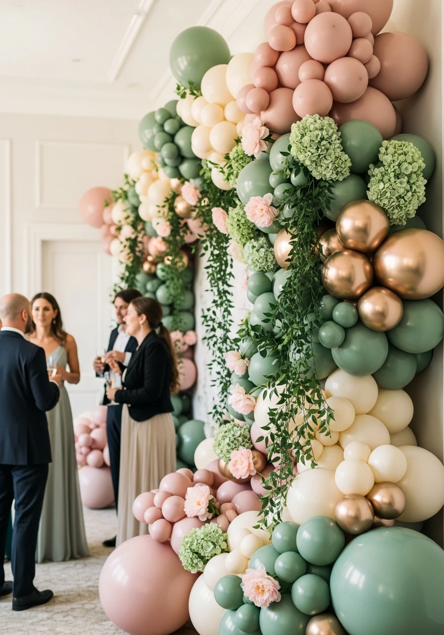 Floral Feature Wall - 50 Amazing Balloon Backdrop Ideas for Your Next Party