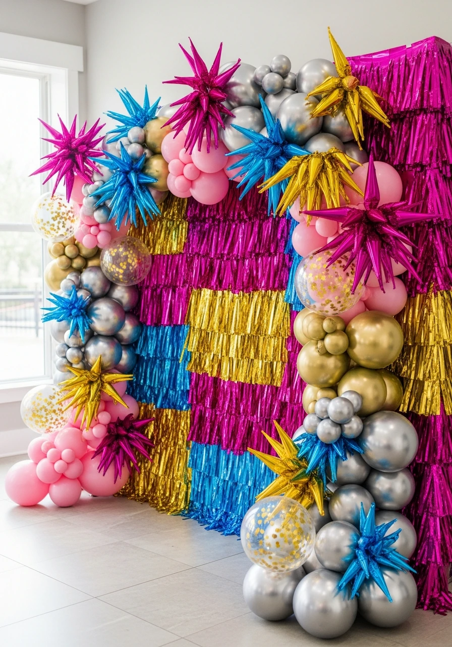Tassel Curtain Mix - 50 Amazing Balloon Backdrop Ideas for Your Next Party