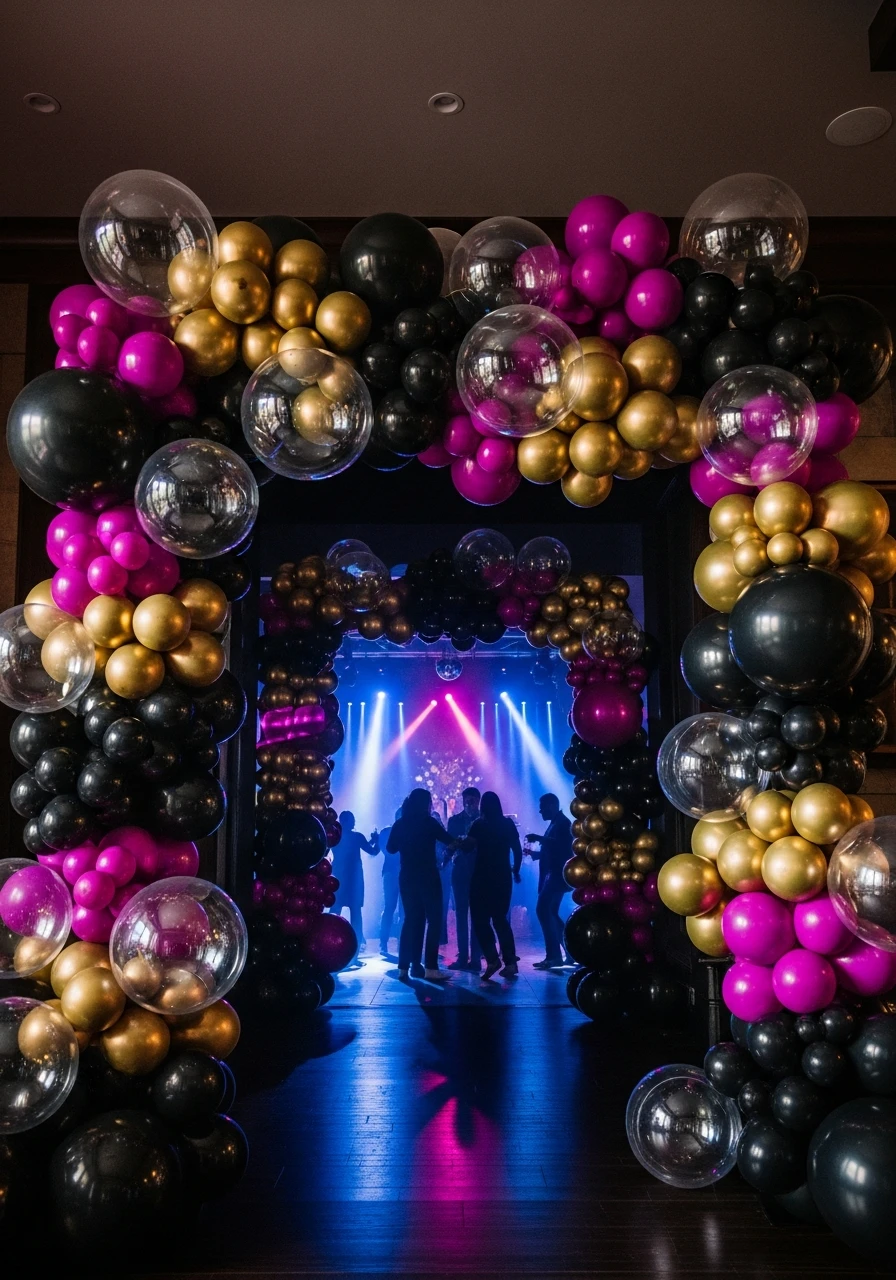 Dance Floor Entrance Tunnel - 50 Amazing Balloon Backdrop Ideas for Your Next Party