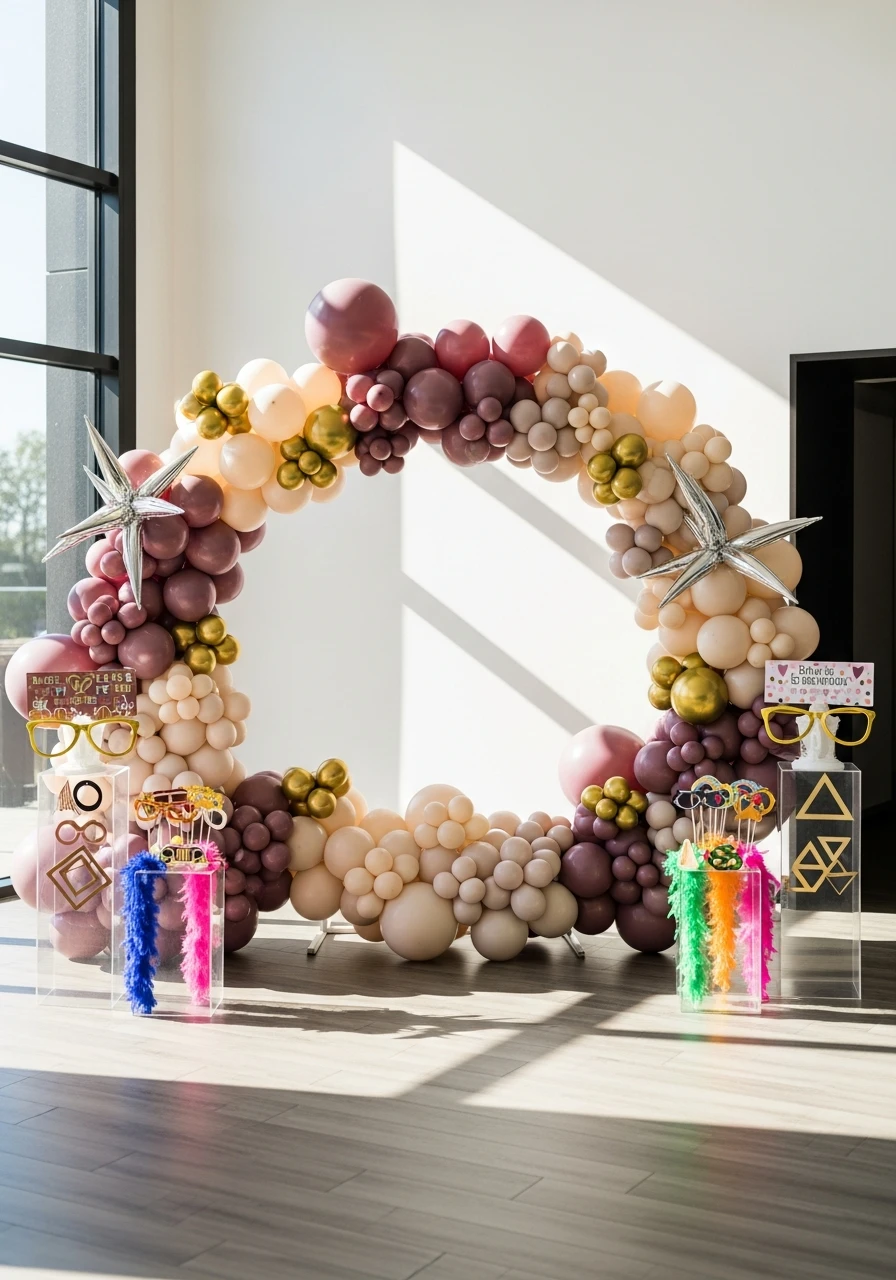 Photo Props Area - 50 Amazing Balloon Backdrop Ideas for Your Next Party