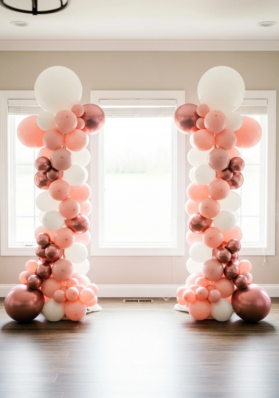 Symmetrical Balloon Columns - 50 Amazing Balloon Backdrop Ideas for Your Next Party