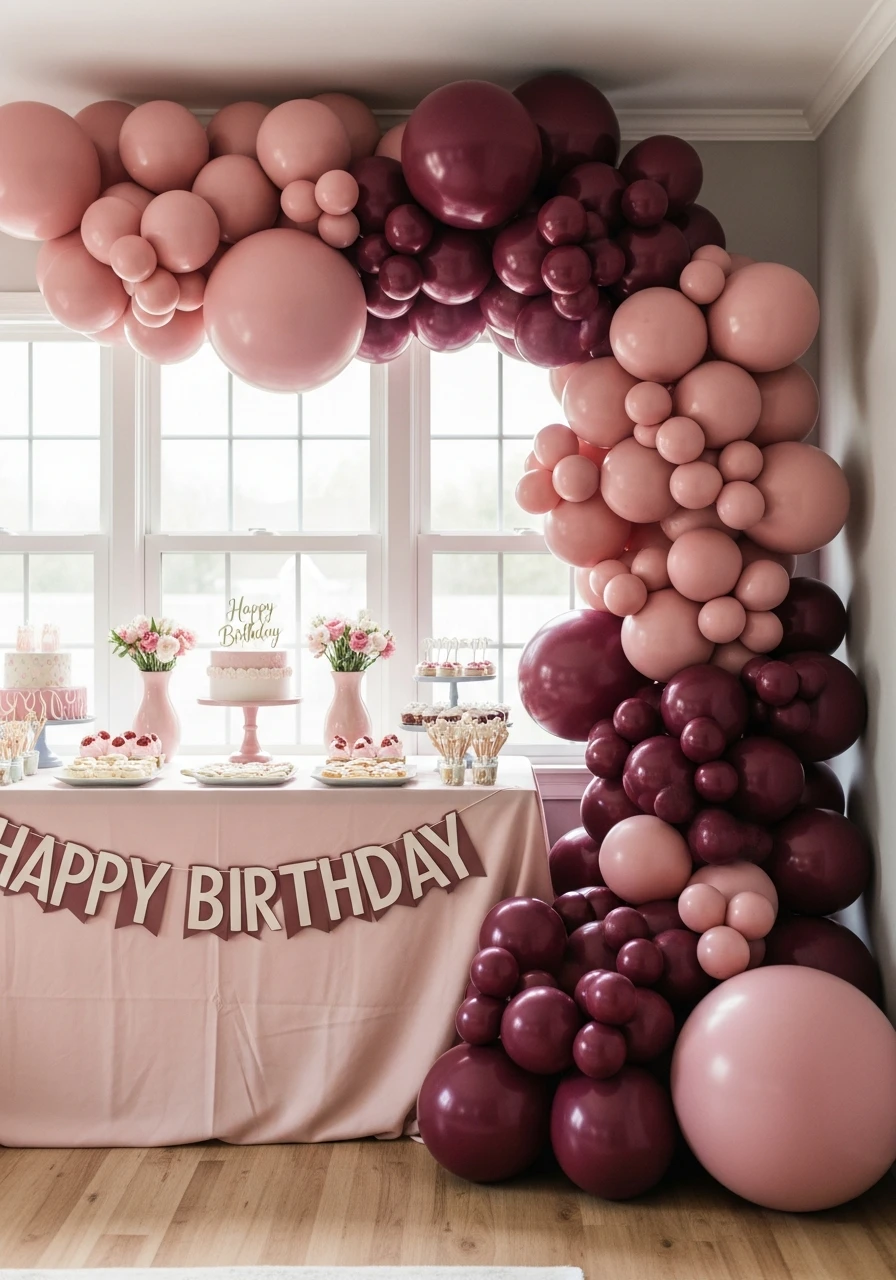 Simple Two-Tone Look - 50 Amazing Birthday Balloon Ideas That Make Planning Easy