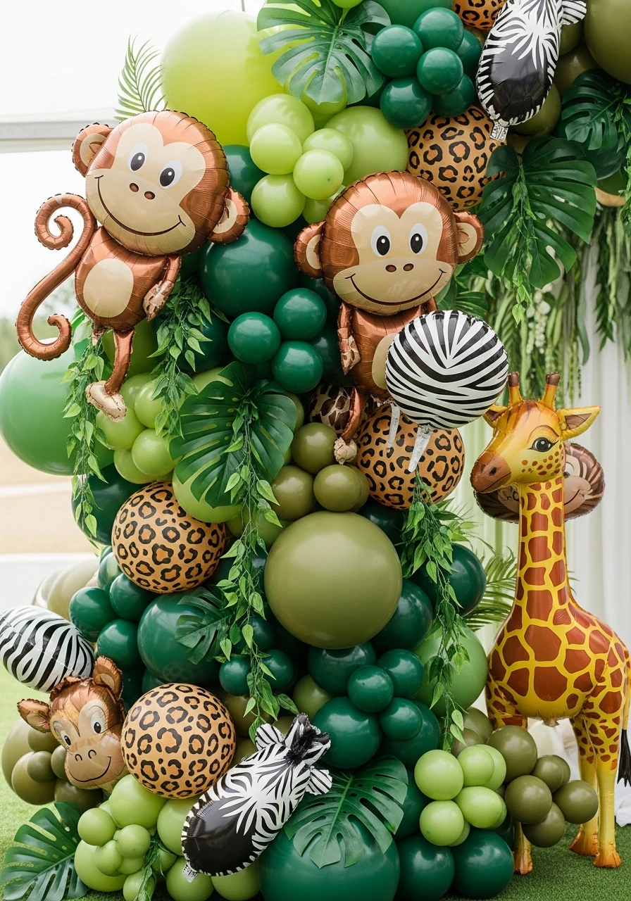 Wild Jungle Balloons - 50 Amazing Birthday Balloon Ideas That Make Planning Easy