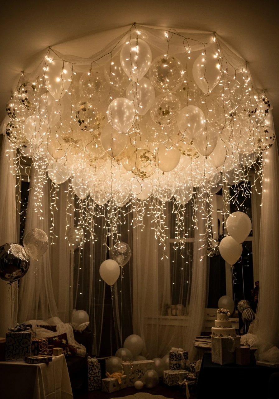 Magical Lighted Canopy - 50 Amazing Birthday Balloon Ideas That Make Planning Easy