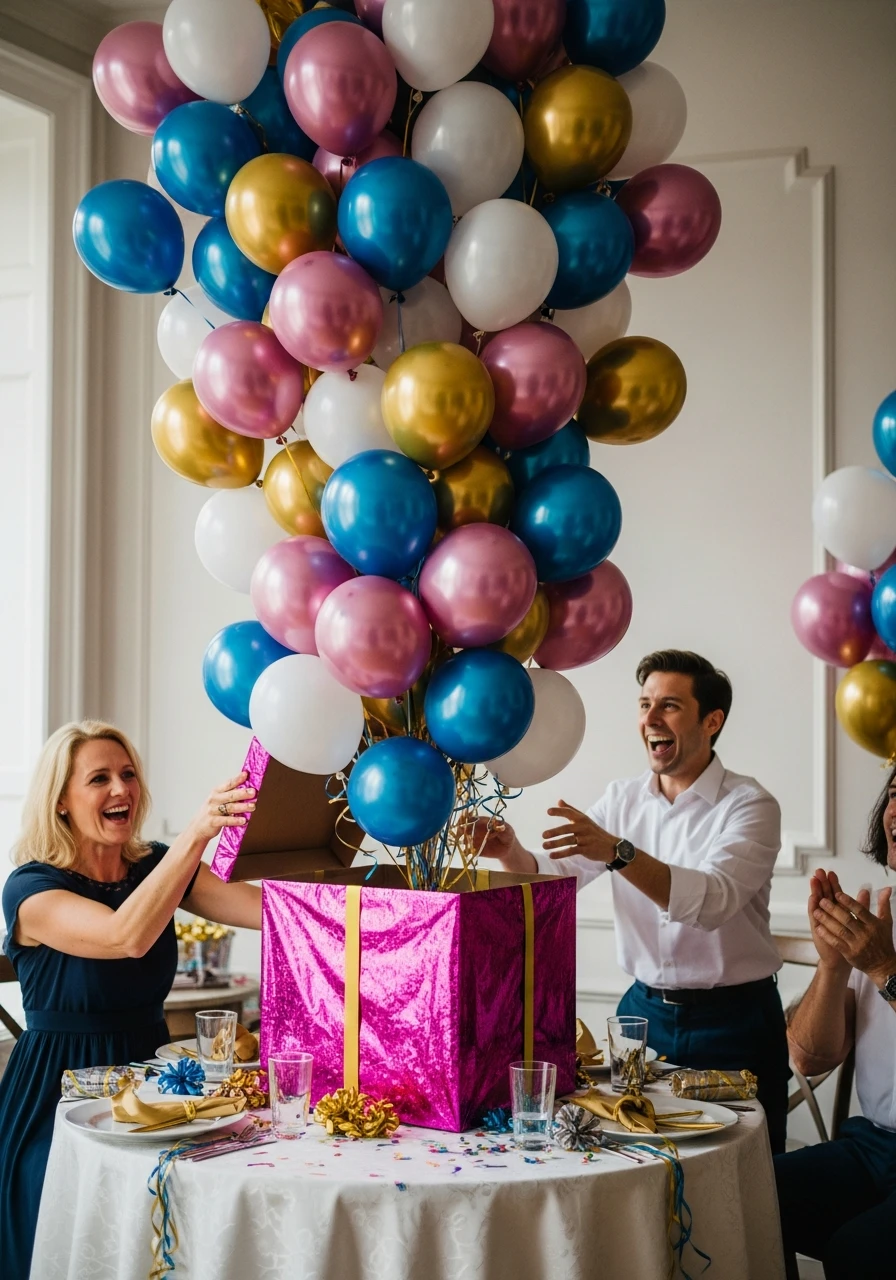 The Giant Pop-Up Box Reveal - 50 Amazing Birthday Balloon Ideas That Make Planning Easy
