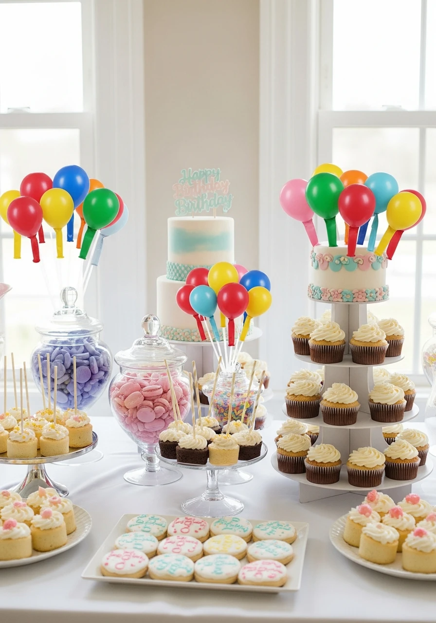 Sweet Treat Display - 50 Amazing Birthday Balloon Ideas That Make Planning Easy