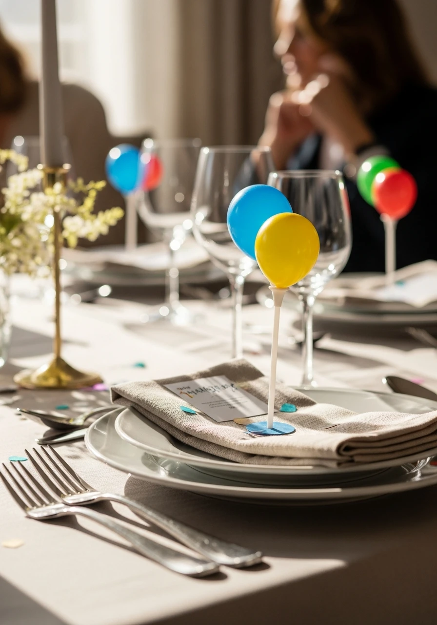 Tiny Table Markers - 50 Amazing Birthday Balloon Ideas That Make Planning Easy