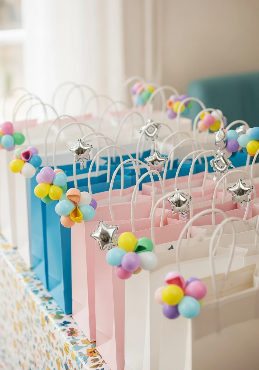 Elevated Favor Bags - 50 Amazing Birthday Balloon Ideas That Make Planning Easy