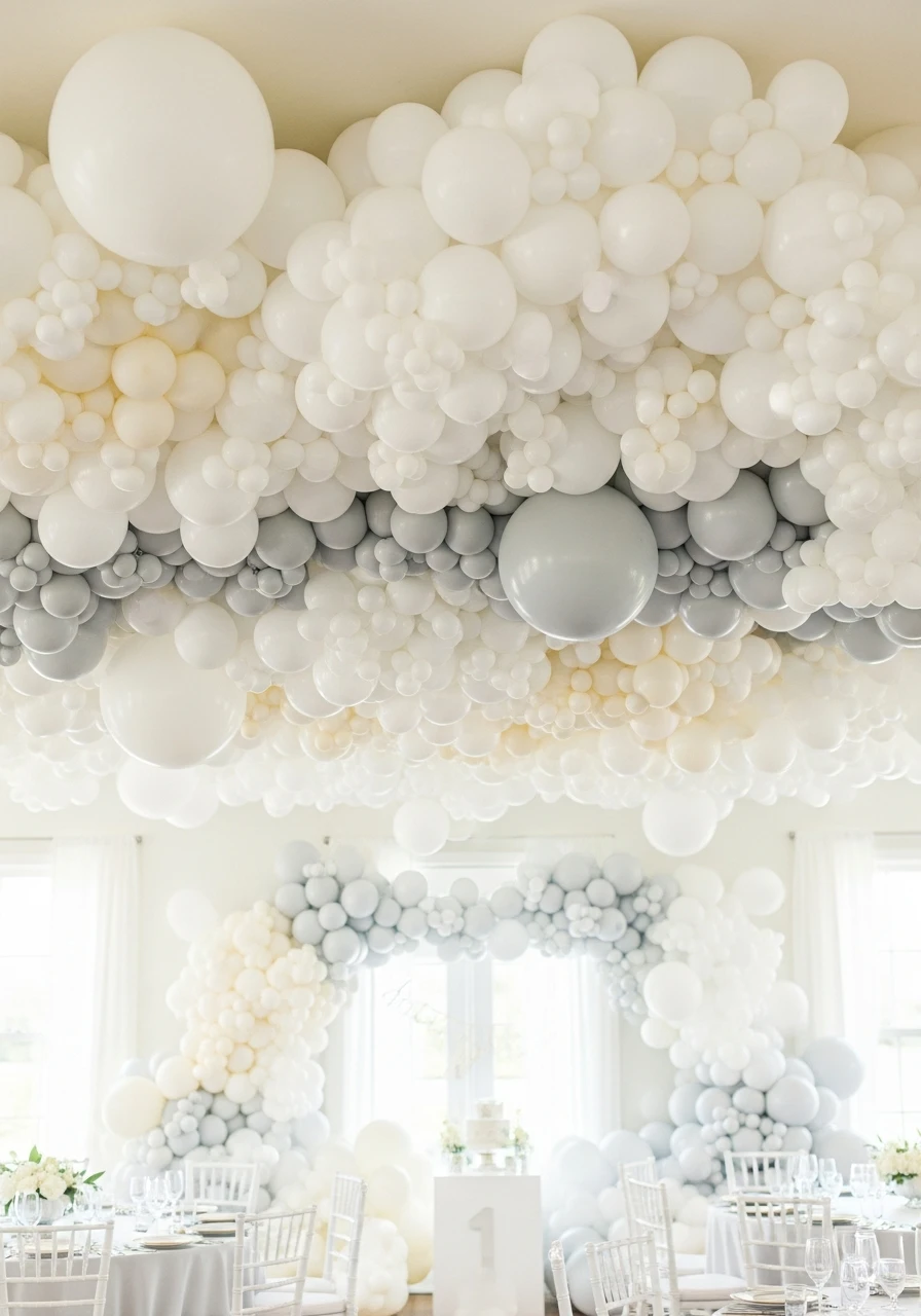Dreamy Cloud Clusters - 50 Amazing Birthday Balloon Ideas That Make Planning Easy