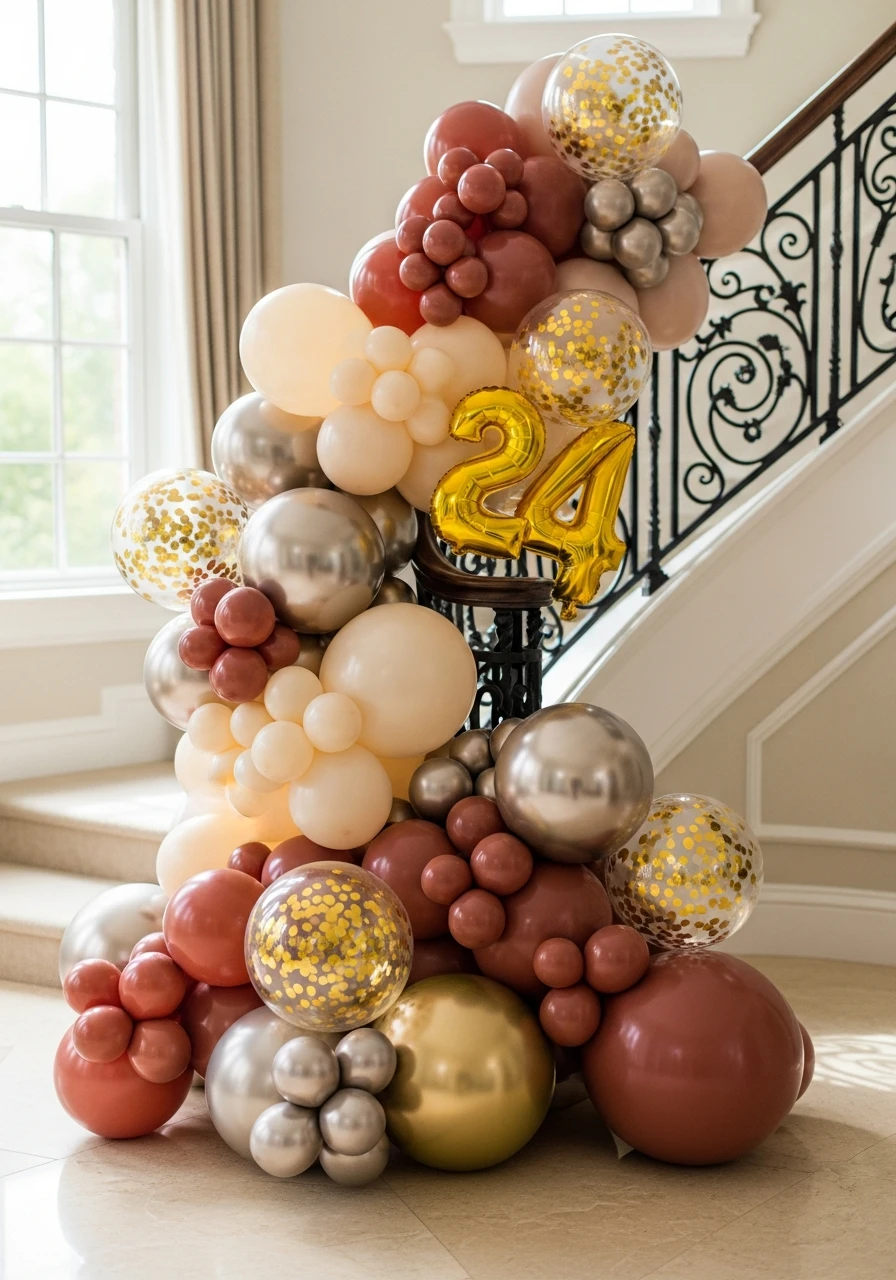 Modern Cluster Look - 50 Amazing Birthday Balloon Ideas That Make Planning Easy