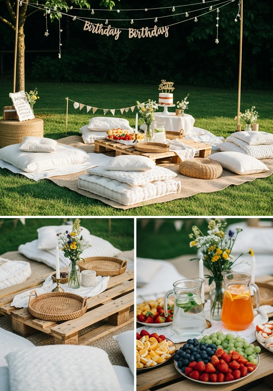 Casual Picnic Garden Setup - Perfect Birthday Garden Party Ideas