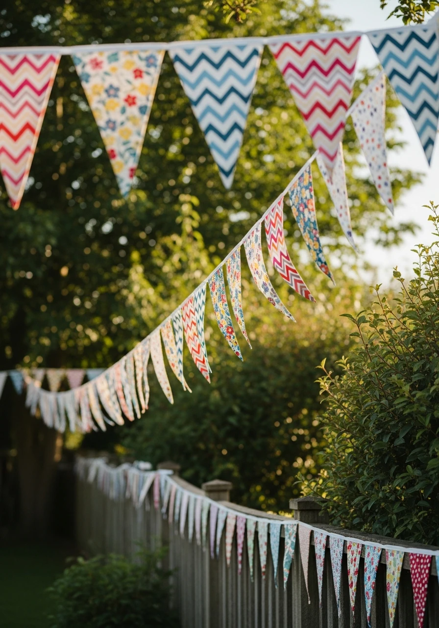Festive Fabric Bunting - Perfect Birthday Garden Party Ideas