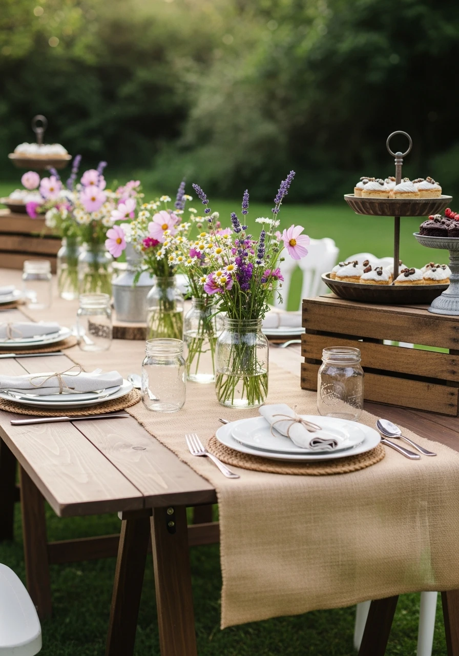 Rustic Farmhouse Garden Look - Perfect Birthday Garden Party Ideas